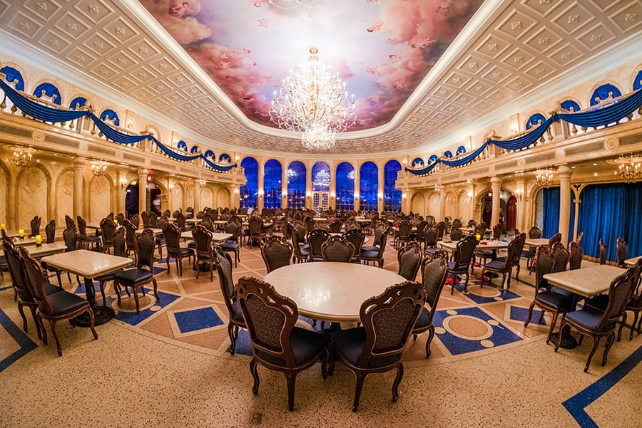 empty ballroom be our guest restaurant magic kingdom disney world