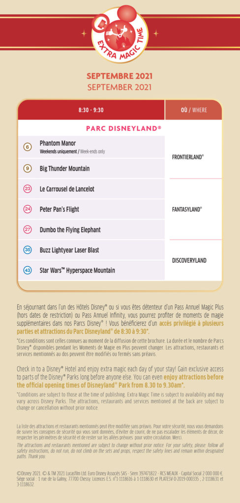 EMH Septembre 2021 Disneyland Paris