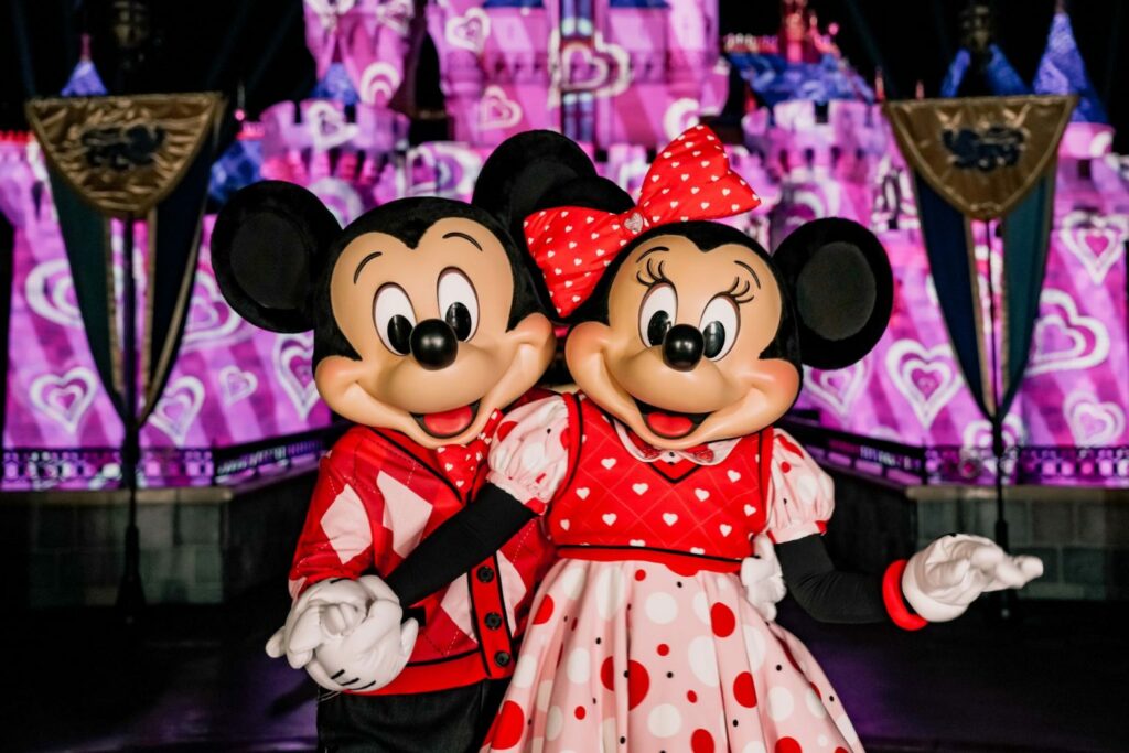 Disneyland Soiree Mickey Mouse and Minnie Mouse at Sweethearts Nite