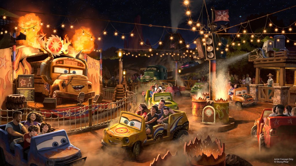 attraction cars Miss Fritters Daredevil Spin Along at Piston Peak walt disney world